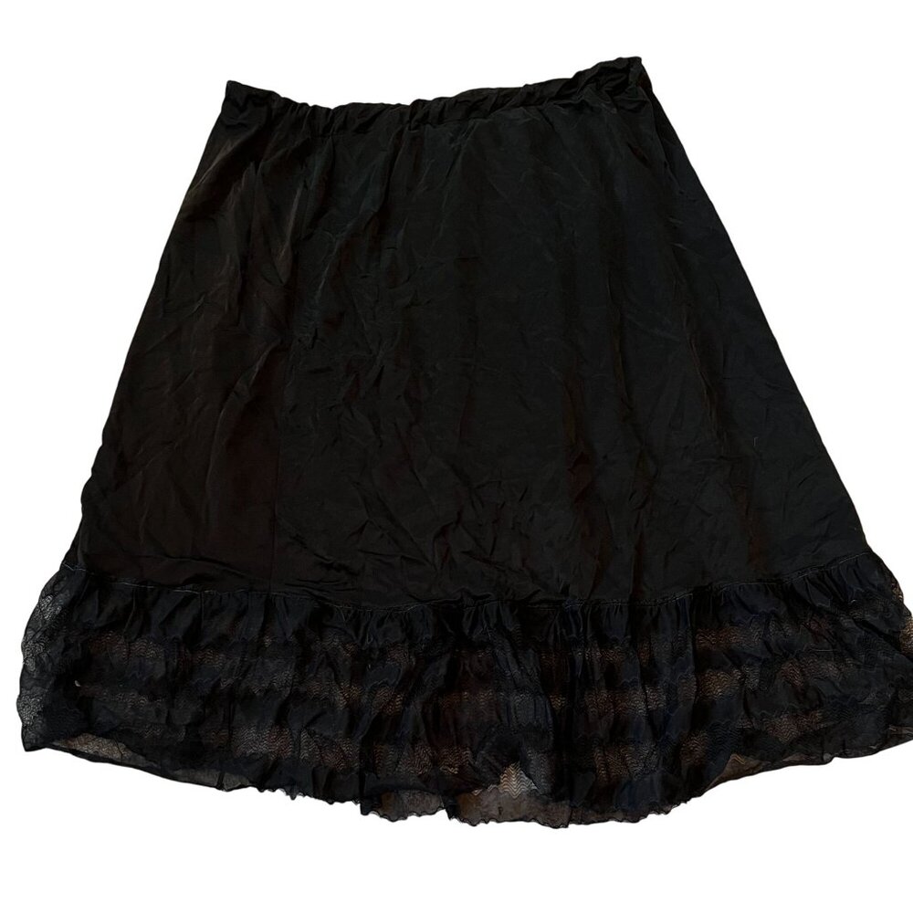 Vintage Black Slip w/Lace Trim Size Medium